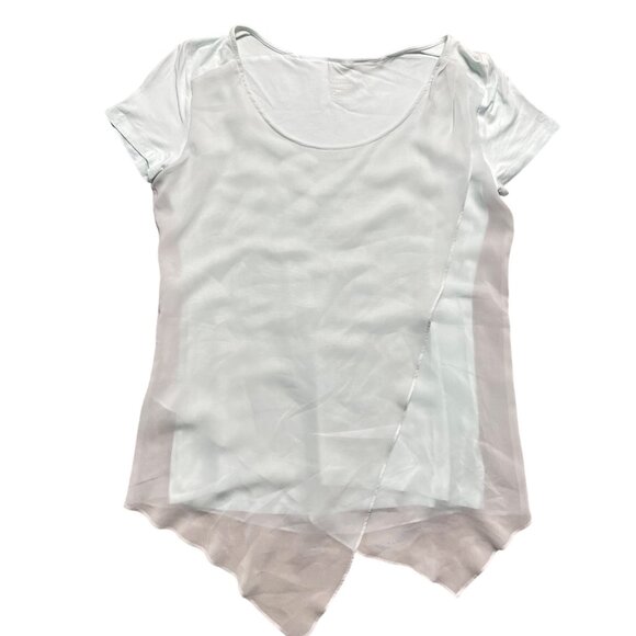 Soft Surroundings Blouse Womens M‎ Mint Green Asymmetrical Hem Top Fairy - Picture 1 of 8